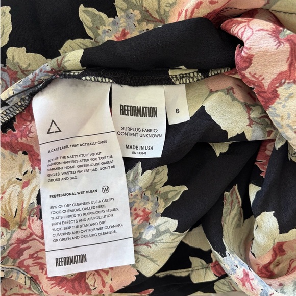 Reformation Casanova Floral Mini Dress Bell Sleeves - Picture 7 of 7